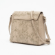 Crossbody Bag Vintage Beige Printed Leather Snake