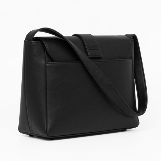 495 Black Faux Leather Shoulder Purse Bag