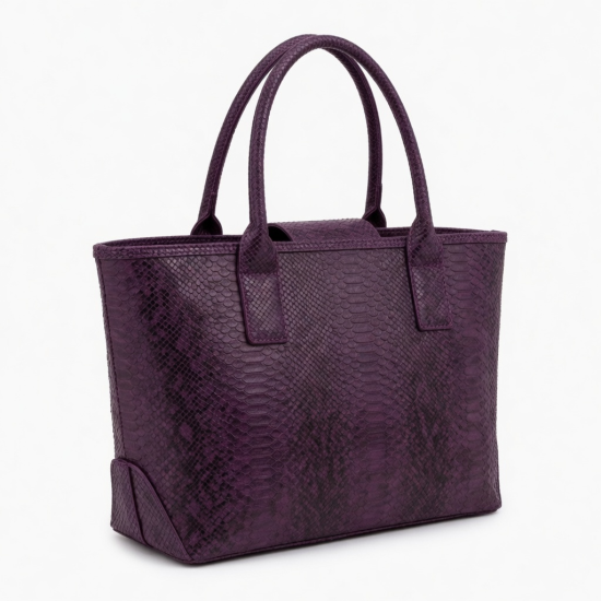 Bag Women Snake Purple Tote Black
