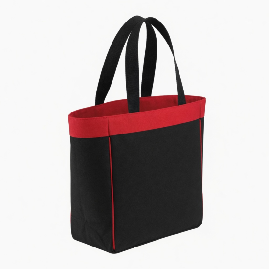 Bag Black Red Handle Tote