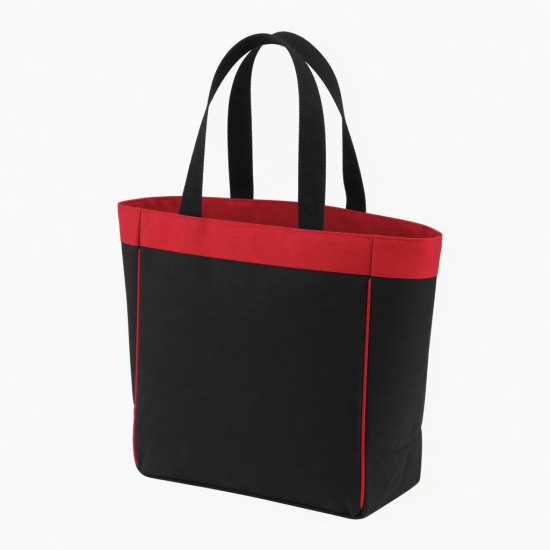 Bag Black Red Handle Tote