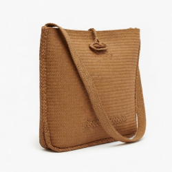 Shoulder Bag Brown Straw Casual Wallet