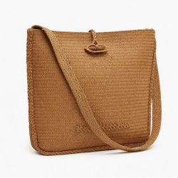 Shoulder Bag Brown Straw Casual Wallet