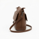 Brown Shoulder Bag For Women Faux Leather Small Detachable Strap Flap