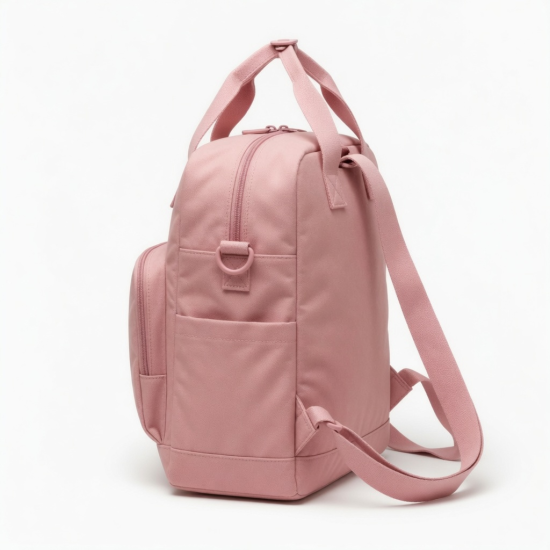 Bag Women Pink Handle Backpack Zip Closure