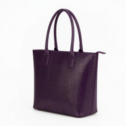 Bag Women Snake Purple Handle Pouch Tote