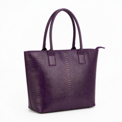 Bag Women Snake Purple Handle Pouch Tote