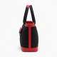 Bag Women Black Red Handle Pouch Tote