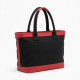 Bag Women Black Red Handle Pouch Tote