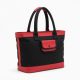 Bag Women Black Red Handle Pouch Tote
