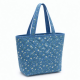 Handmade Quilted Tote Bag Blue Floral Cotton Shoulder