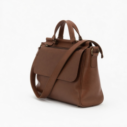 Handbag Leather Brown Wallet Vintage Women Office Bag