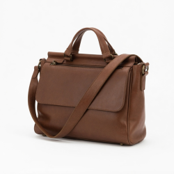 Handbag Leather Brown Wallet Vintage Women Office Bag