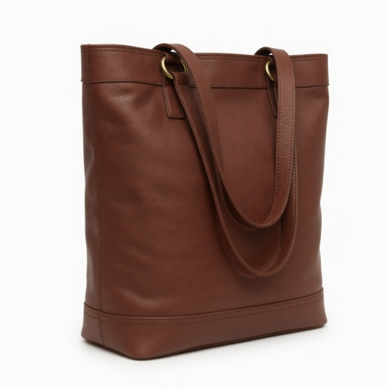 Large Brown Leather Tote Bag For Women Shoulder